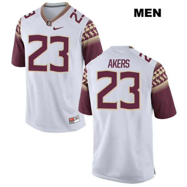 Men's NCAA Nike Florida State Seminoles #23 Cam Akers College White Stitched Authentic Football Jersey TJM6369QL